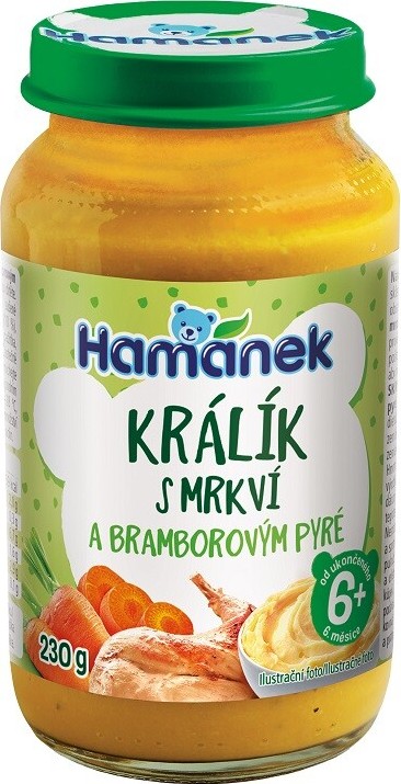 Hamánek Králík s mrkví a bramborovým pyré 230g 6m+