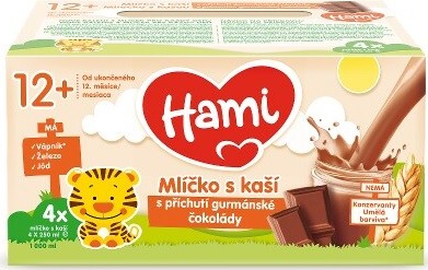 HAMI Mlíčko s kaší s příchutí čokoláda 4x250ml