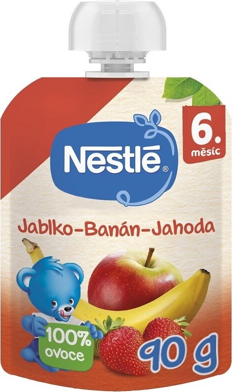 NESTLÉ kapsička ovocná Jablko/Banán/Jahoda 90g 6M