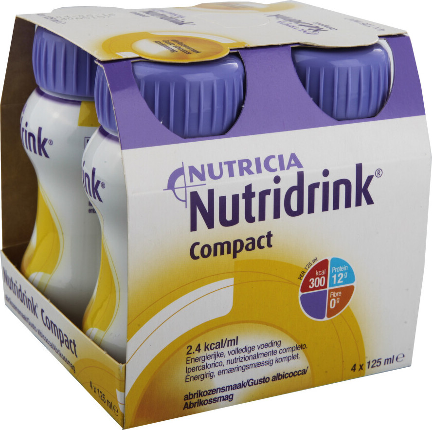 NUTRIDRINK COMPACT S PŘÍCHUTÍ MERUŇKOVOU perorální roztok 4X125ML