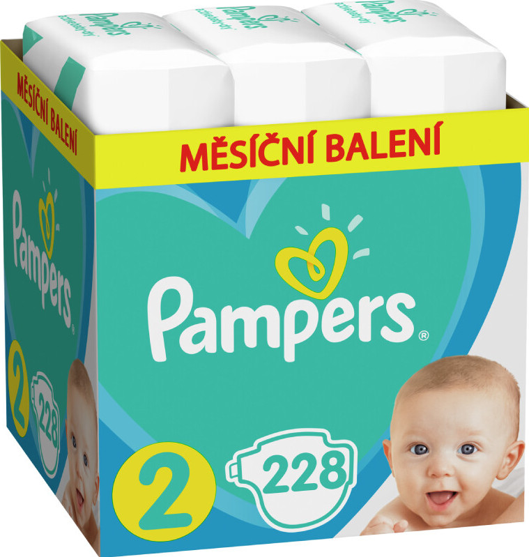 Pampers Active Baby velikost 2 Midi 4-8kg měsíční balení 228 ks