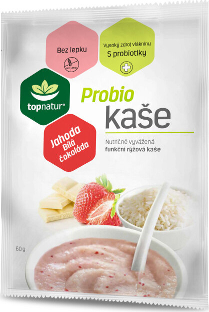 Probio kaše Jahoda a Bílá čokoláda 60g TOPNATUR