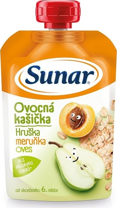 Sunar Ovocná kašička hruška meruňka ovesné vl.120g