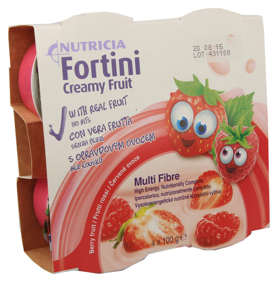 FORTINI CREAMY FRUIT MULTI FIBRE ČERVENÉ OVOCE POR SOL 4X100G