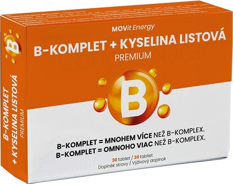 MOVit B-Komplet+Kyselina listová PREMIUM tbl.30