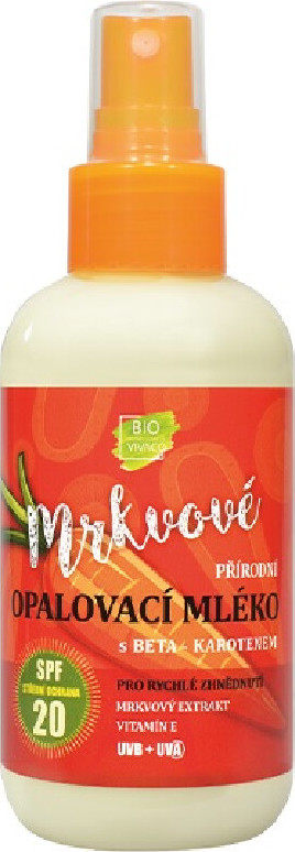 VIVACO mrkvové opalovací mléko SPF20 150ml