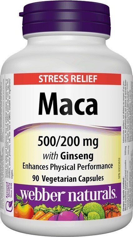 Webber Naturals Maca with Ginseng 500/200mg cps.90