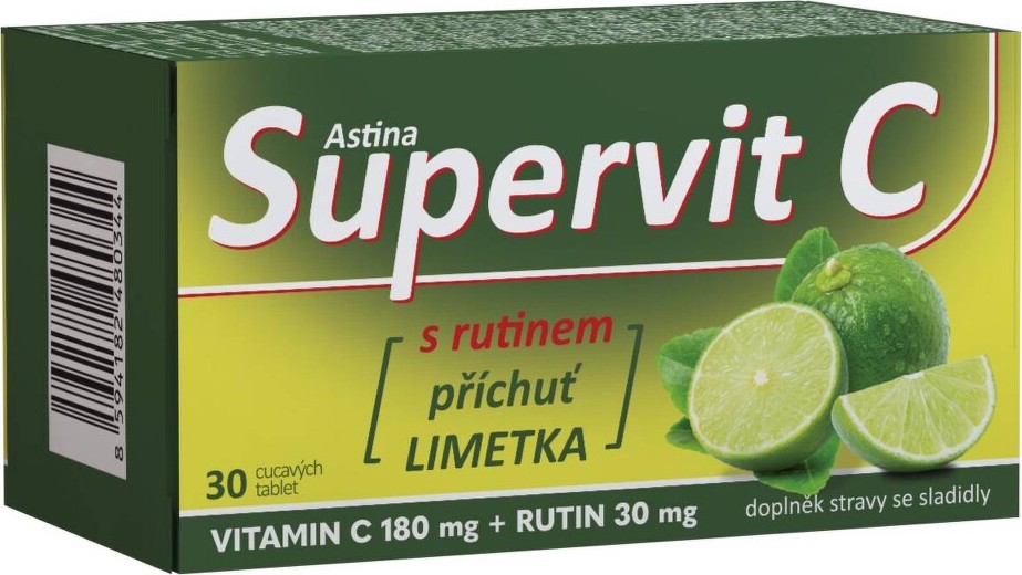 Astina Supervit C s rutinem - příchuť limetka tbl.30