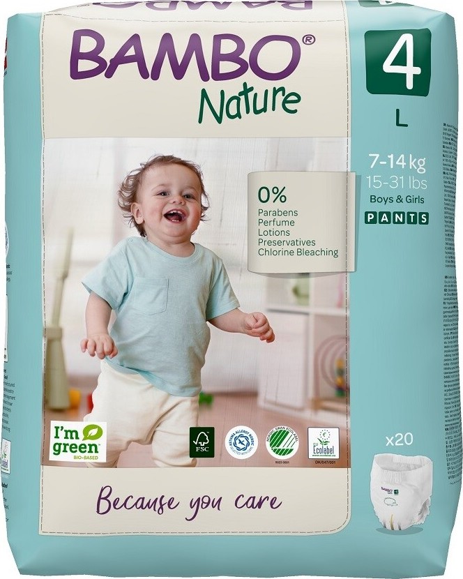 Bambo Nature Pants 4 navlékací plenkové kalhotky treninkové 7-14kg 20ks