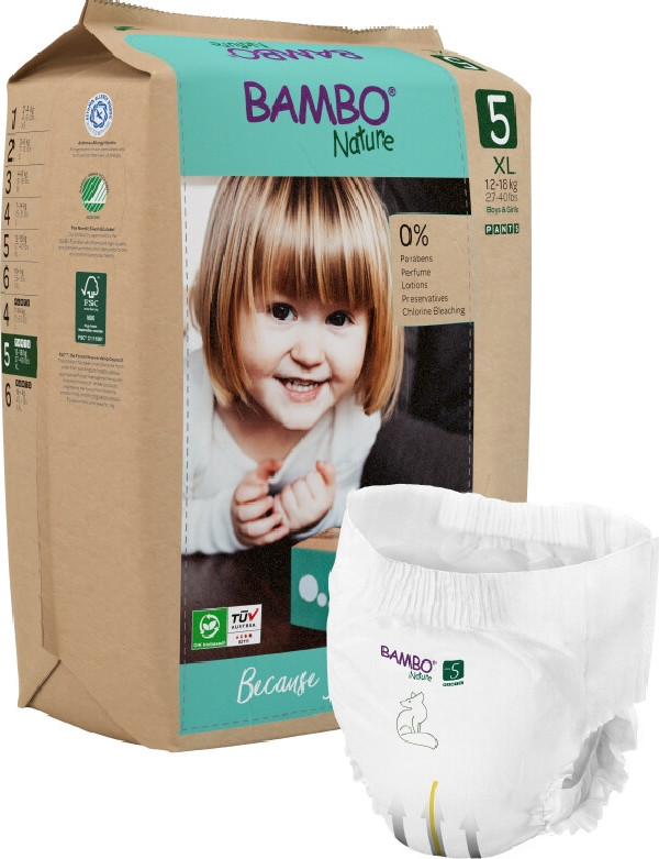 Bambo Nature Pants 5 kalhotky absorpční dětské 12-18kg 19ks