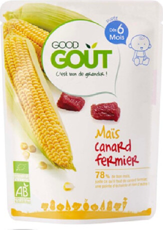 Good Gout Kukuřice s kachním masem BIO 190g 6M