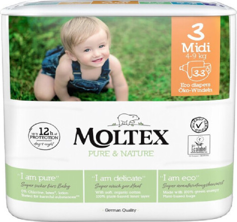 Moltex Pure&Nature plenky Midi 4-9kg 33ks