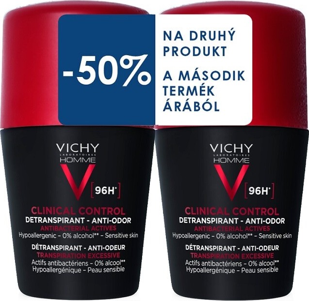 Vichy Homme 96h Dentranspirant proti zápachu Duo 2x50 ml