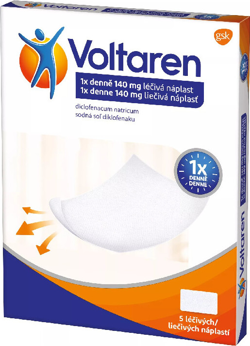 VOLTAREN 1X DENNĚ 140MG léčivé náplasti 5 - balení 2 ks