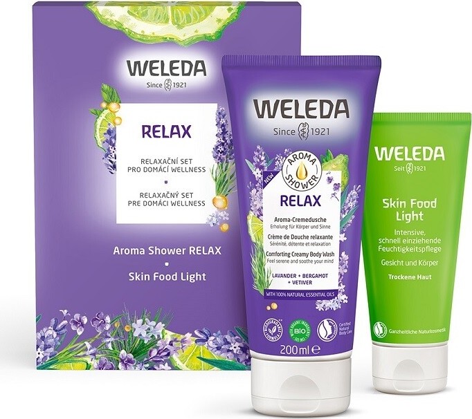 Weleda Aroma Relax sprchový krém 200 ml + osvěžující krém 75 ml dárková sada