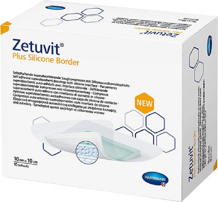 ZETUVIT PLUS SILICONE BORDER 10X10CM