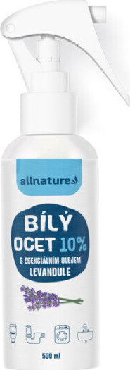 Allnature Bílý ocet 10% s esenciálním olejem z levandule ve spreji 500ml