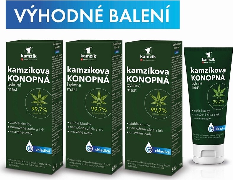 Cemio Kamzíkova konopná mast chladivá 200ml NEW ČR/SK - balení 3 ks