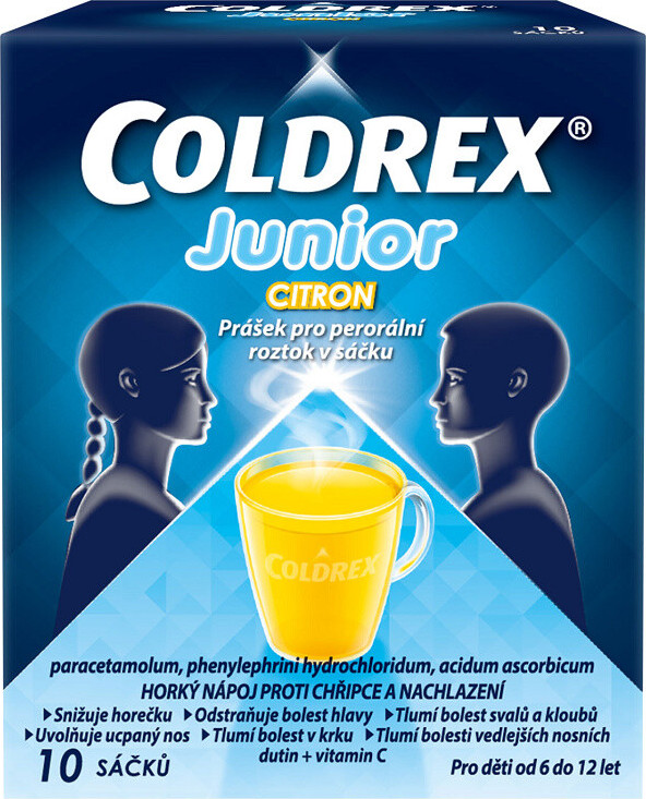 COLDREX JUNIOR CITRON 300MG/5MG/20MG POR PLV SOL SCC 10 I