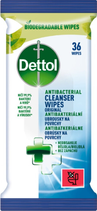 DETTOL Antibakteriální ubrousky na povrchy 36ks