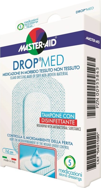 DROP MED Rychloobvaz sterilní antiseptický 7 x 5 cm 5 ks