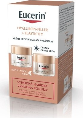 Eucerin Hyaluron-Filler + Elasticity denní + noční krém 2 x 50 ml dárková sada