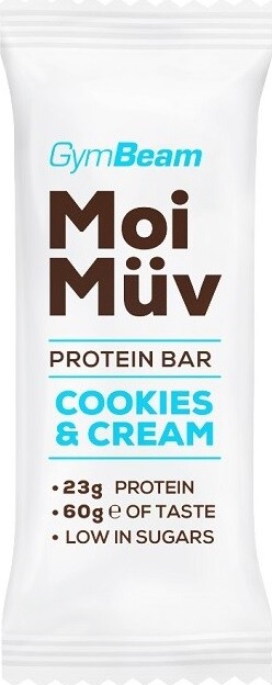 GymBeam MoiMüv Protein bar cookies&cream 60g