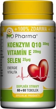 Koenzym Q10 30mg + Vitamin E 20mg + Selen 25mcg 60+60 tobolek