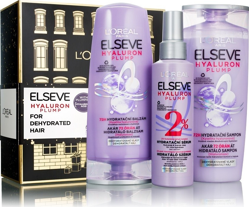 L'Oréal Paris Elseve šampon Elseve Hyaluron Plump 250 ml + kondicionér Elseve Hyaluron Plump 200 ml + sérum na vlasy Elseve Hyaluron Plump 150 ml dárková sada