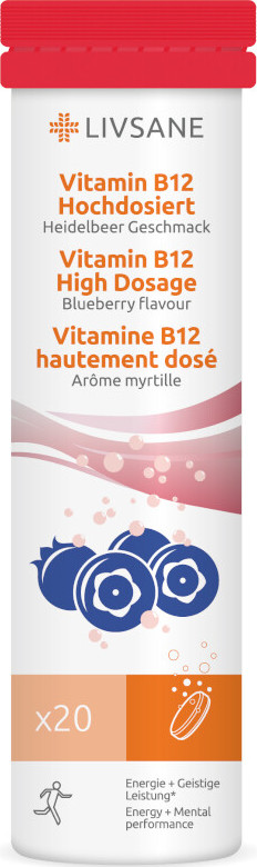 LIVSANE Šumivé tablety Vitamin B12 vys. dávka 20ks