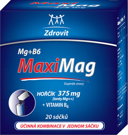 MaxiMag Hořčík 375mg+B6 rozpustný granulát 20sáčků