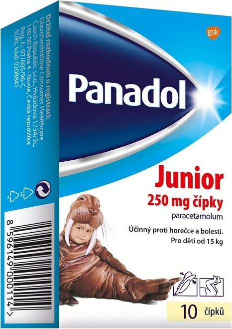 Panadol Junior 250mg čípky 10ks