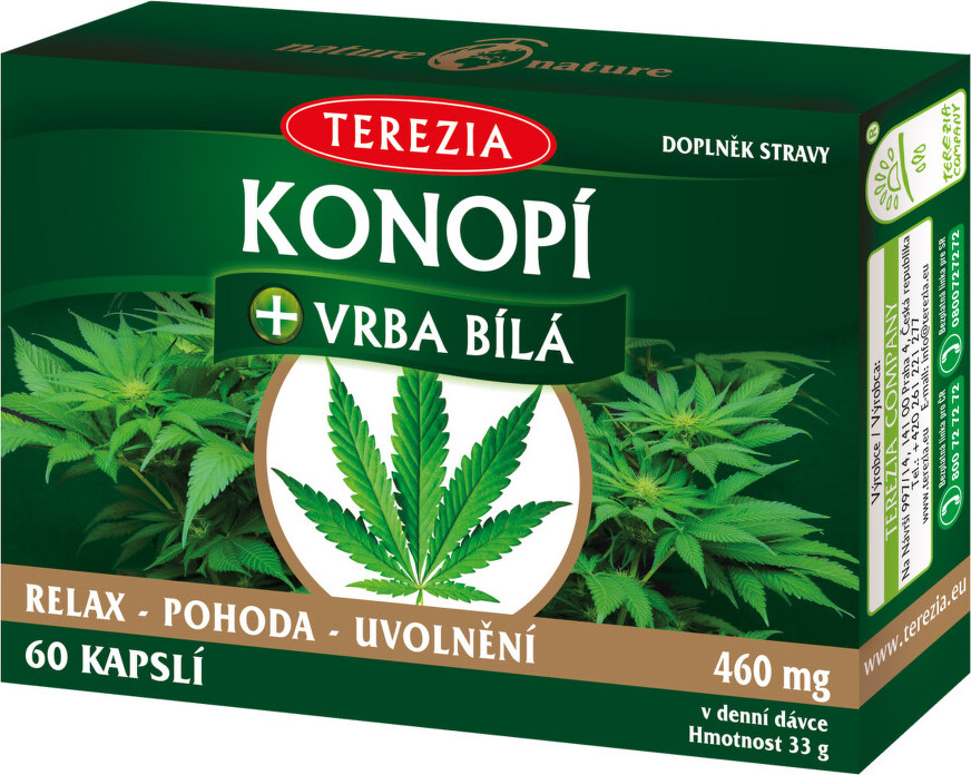 TEREZIA Konopí + Vrba bílá 60 kapslí