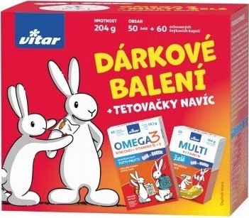 Vitar Kids Omega cps.60+Multivitamín želé 50ks