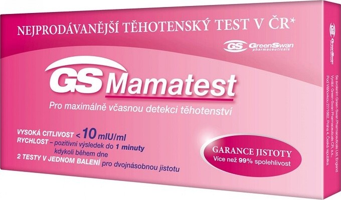 GS Mamatest Těhotenský test 2 ks ČR/SK - balení 3 ks