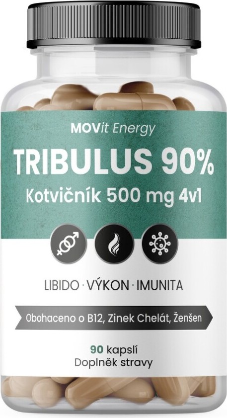 MOVit Tribulus 90% Kotvičník 500 mg 4v1 90 kapslí