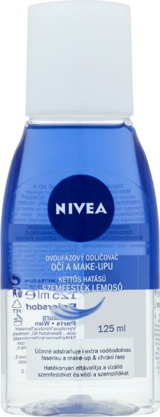 Nivea Caring Eye Make-Up Remover dvoufázový odličovač očí a voděodolného make-upu 125 ml