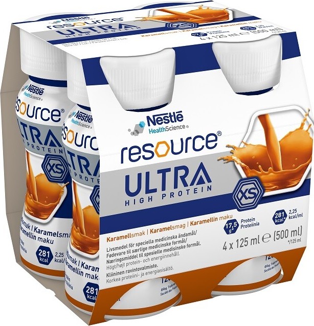 RESOURCE ULTRA HIGH PROTEIN KARAMELOVÁ PŘÍCHUŤ POR POR SOL 4X125ML