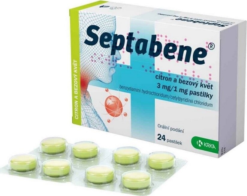 SEPTABENE CITRON A BEZOVÝ KVĚT 3MG/1MG PAS 24