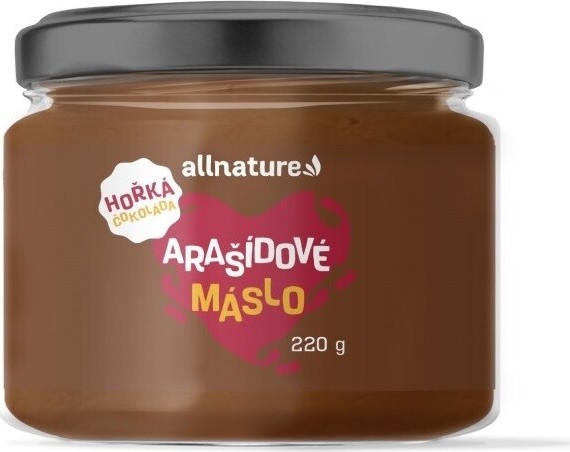 Allnature Arašídové máslo s hořkou čokoládou 220g