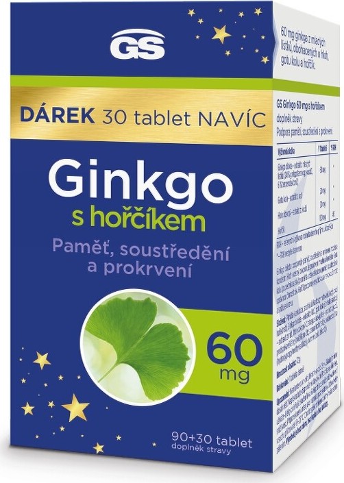 GS Ginkgo 60mg s hořčíkem tbl.90+30 dárek 2023