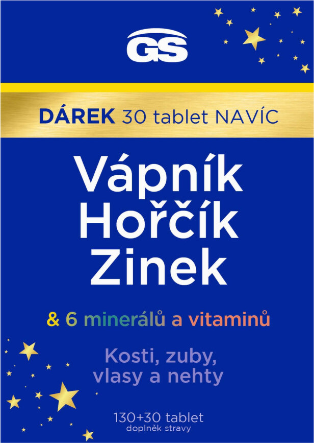 GS Vápník Hořčík Zinek tbl.130+30 dárek 2023