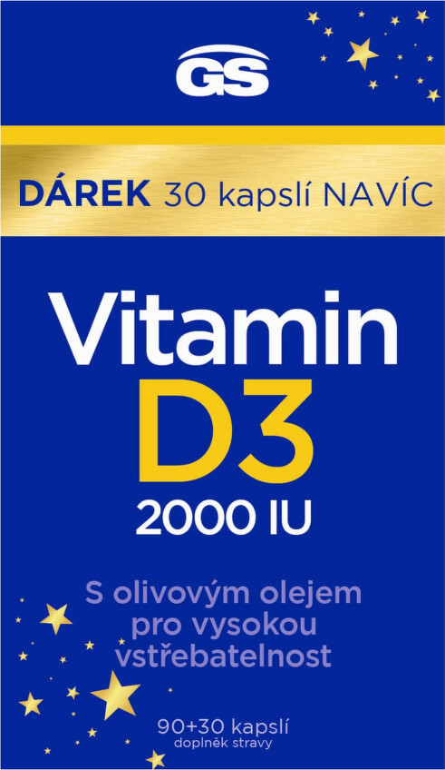 GS Vitamin D3 2000 IU cps.90+30 dárek 2023