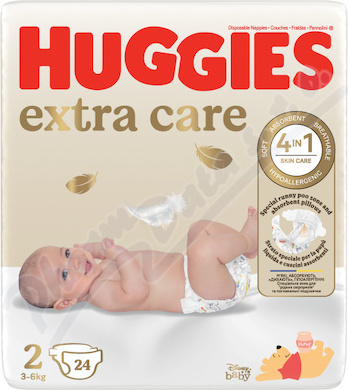 HUGGIES extra care 2 3-6kg 24ks