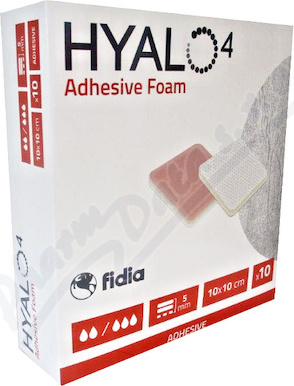 HYALO4 SILICONE ADHESIVE NON-BORDER FOAM DRESSING 10 X 10 SILIKONOVÉ ADHEZIVNÍ KRYTÍ BEZ LEPIVÉHO OKRAJE