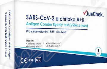 JusChek SARS-CoV-2 a chřipka A/B antigen.test 1ks