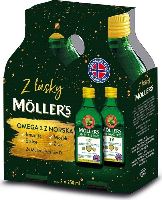 Mollers Omega3 D + dárkové balení 2 x 250ml