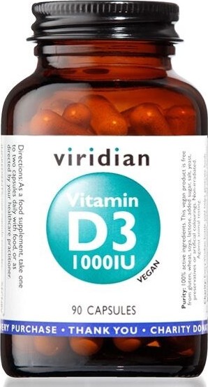 Viridian Vitamin D3 1000IU cps.90