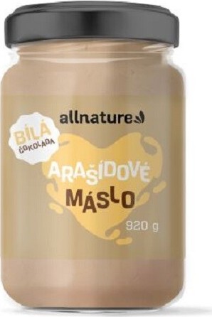 Allnature Arašídové máslo s bílou čokoládou 920g