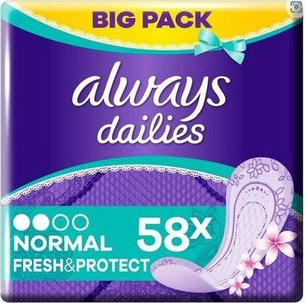 Always slipové vložky Liners Normal Fresh&Protect Scented 58ks